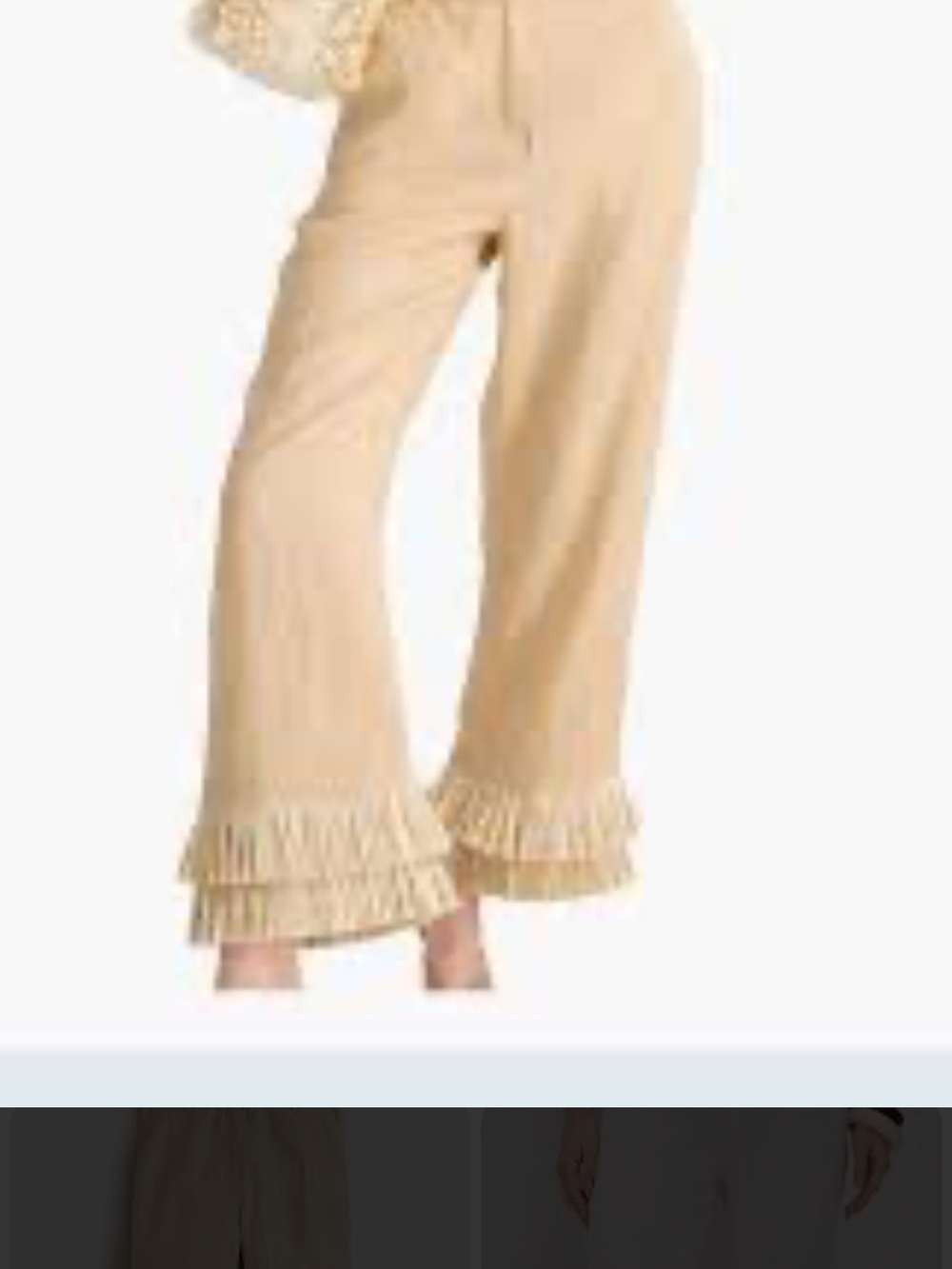 J.Crew Ingrid Fringed Wide-Leg Women’s Pants in Beige